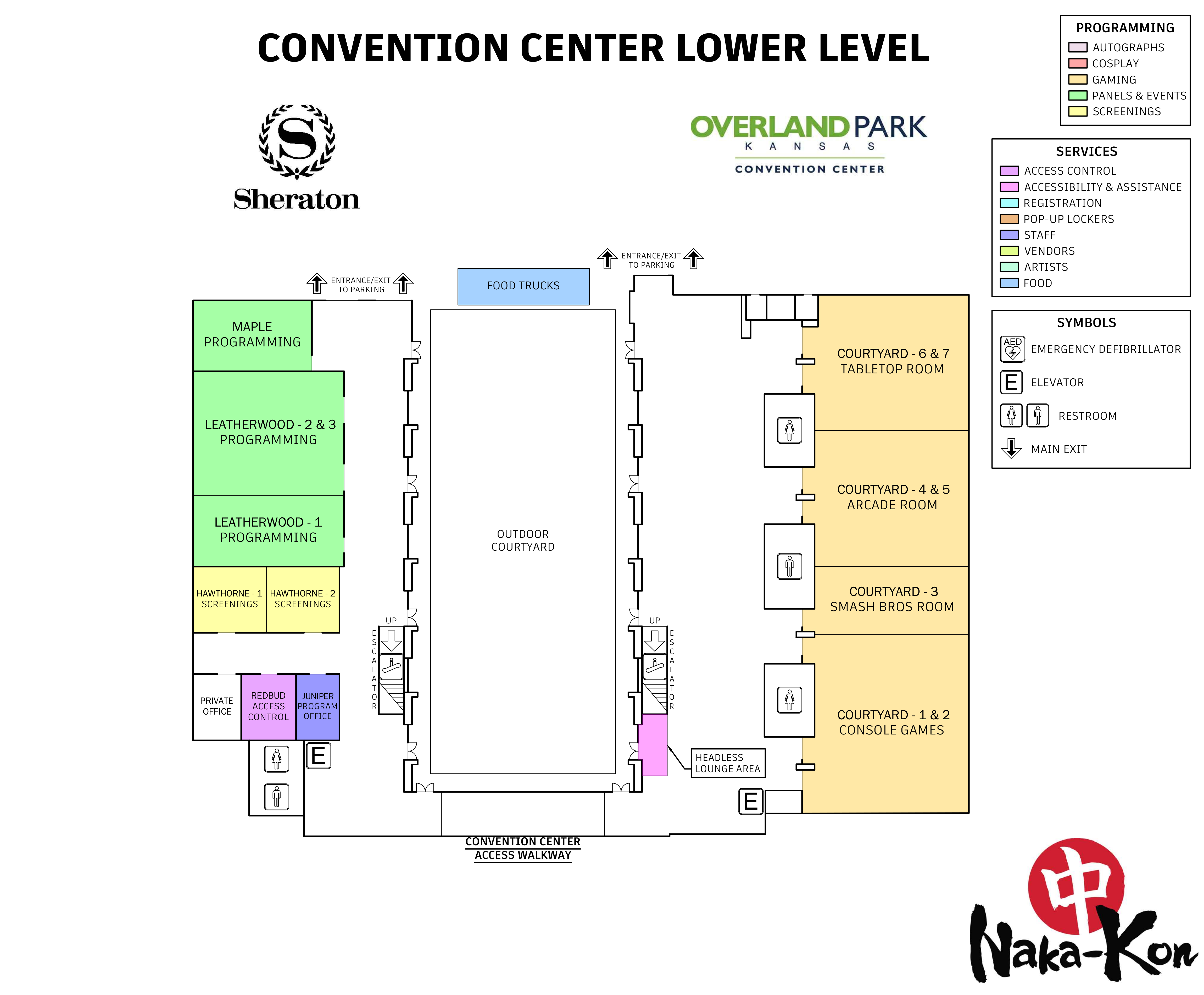 Sheraton & Overland Park Convention Center - Lower Level Map