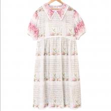 white dress with pretty flowers and text