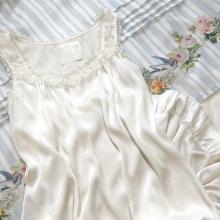 cute white dress with light blue stripes closeup